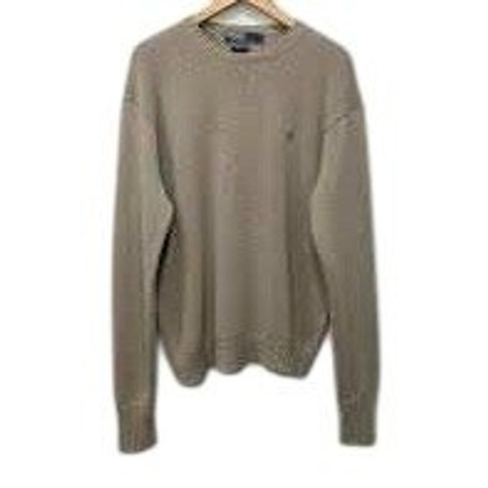 Polo Ralph Lauren Mens Tan Brown Pique Knit Crewneck Sweater New 710929259009 S